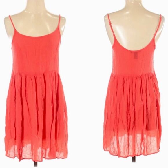 Forever 21 Coral Red Spaghetti Strap  Dress Size Small - Picture 1 of 6